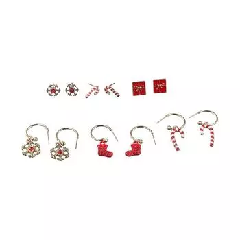 Tree ELK Bell Модные украшения Рождественский комплект сережек-гвоздиков для женщин Висячие серьги 02