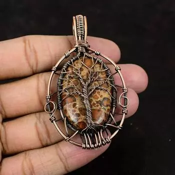 Tree Of Life Asteroid Jasper Pendant Copper Wire Wrapped Jewelry Asteroid Jasper Jewelry Gemstone Jewelry Birthday Gift For Mom Gift For Her