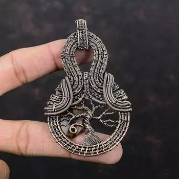 Tree Of Life Chiastolite Pendant Copper Wire Wrapped Pendant Chiastolite Gemstone Handmade Pendant Gift For Her Copper Wire Wrapping Jewelry