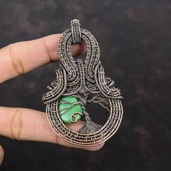 Tree Of Life Chrysocolla Pendant Copper Wire Wrapped Pendant Copper Jewelry Real Gemstone Handmade Pendant Wire Wrap Jewelry Gift For Friend