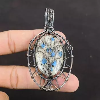Tree Of Life K2 Jasper Copper Wire Wrapped Pendant Copper Jewelry Handmade Gemstone Pendant Tree Of Life Jewelry Wrapped Pendant For Gift