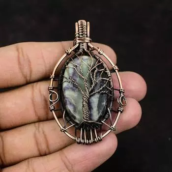 Tree Of Life Kammererite Pendant Gemstone Pendant Copper Wire Wrapped Pendant Handmade Brand New Pendant Gift For Mother Kammererite Jewelry