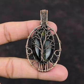 Tree Of Life Nellite Pendant Copper Wire Wrapped Pendant Handmade Pendant Nellite Jewelry Real Gemstone Pendant Copper Jewelry Wedding Gifts