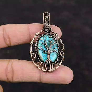 Tree Of Life Shattuckite Pendant Copper Wire Wrapped Jewelry Handmade Gemstone Pendant Copper Wire Pendant Tree Of Life Pendant Gift For Her