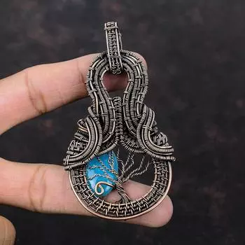Tree Of Life Smithsonite Pendant Copper Wire Wrapped Pendant Copper Jewelry Wire Wrapped Jewelry Original Gemstone Handmade Pendant For Gift