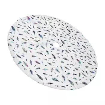 Tree Skirt Christmas Accessory Exquisite Decorations Accessories Festival Xmas Mat Plush Cloth Ornament 90X90X1CM