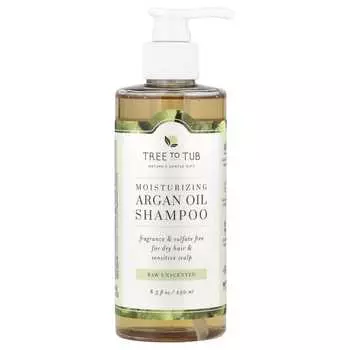 Tree To Tub, Увлажняющий шампунь с аргановым маслом, для сухих волос и чувствительной кожи головы, без запаха, 8,5 жидких унций (250 мл)