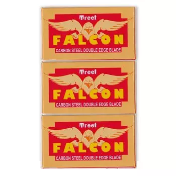 Treet FALCON CARBON STEEL DOUBLE EDGE BLADE Treat Falcon Double Edge Replacement Blade Set of 30 Single Blade Razor Replacement Blade Made in Pakistan