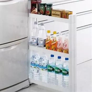 Трехъярусная кухонная полка Motek на колесиках