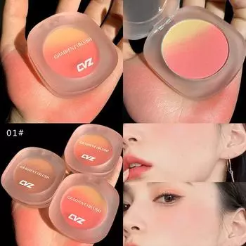 Трехцветная градиентная пудра для румян Beauty Palette Натуральная телесная пудра для макияжа Румяна для макияжа 01#