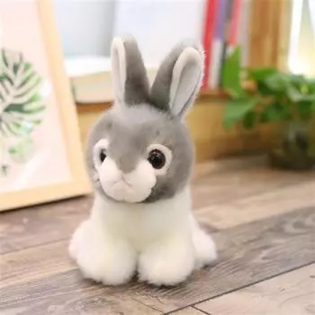 Трехцветная имитация кролика тряпичная кукла девочка кукла маленький белый кролик кукла реквизит для выступления в детском саду подарок на день рождения ребенка Small 20cm