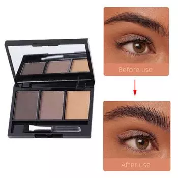 Трехцветная пудра для бровей Карандаш для бровей Водостойкий, не размазывается и не легко обесцвечивается Три в одном Подходит для начинающих 01#