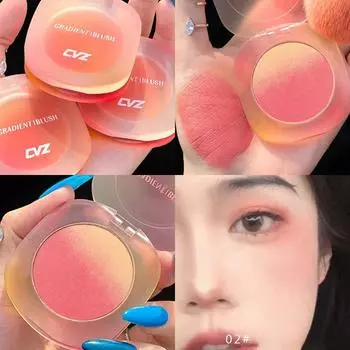 Трехцветные градиентные румяна «Грязный грязный чай» Розовые осенне-зимние теплые румяна Нежная нелегкая пудра Натуральный телесный макияж