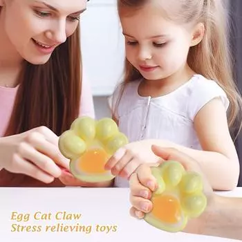 Трехцветные радужные кошачьи коготки Pinch Cat Claws Новая уникальная декомпрессионная игрушка Грязевой липкий мешок One Size жёлтый