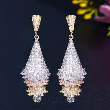 Трехцветные серьги-капли WWJ с дизайном рождественской елки разноцветный