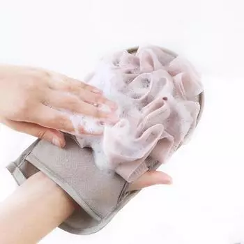 Трехцветный дополнительный простой цветок типа скраб полотенце перчатки типа бытовые двухсторонние банные принадлежности сильный пылевой скраб грязь