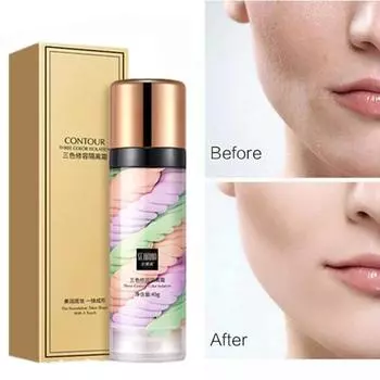 Трехцветный изолирующий крем-праймер для лица Макияж Стойкий увлажняющий водостойкий праймер для лица с контролем жирности