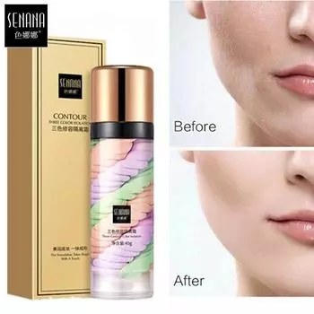 Трехцветный изолирующий крем-праймер для лица Макияж Стойкий увлажняющий водостойкий праймер для лица с контролем жирности