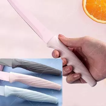 Трехцветный нож для фруктов, острый карманный кухонный нож для фруктов, нож из нержавеющей стали с нескользящей ручкой, нож для очистки овощей, кухонный нож