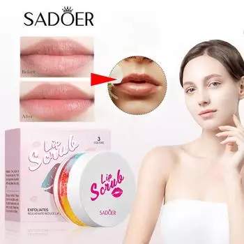 Трехцветный скраб для губ Осенне-зимний увлажняющий бальзам для губ Устраняет морщины Предотвращает сухость и трещины и согревает бальзам для губ