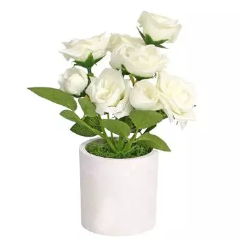 Трехглавая фланелевая роза, маленький бонсай, имитация цветка, высококачественное украшение для интерьера, имитация горшечного растения для