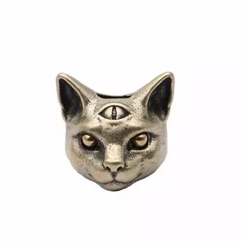 Трехглазый египетский кот латунные бусины для ножа EDC DIY паракорд плетеные браслеты шнурки подвески аксессуары уличный инструмент подвески