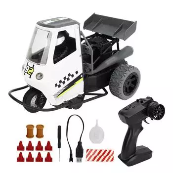 Трехколесная радиоуправляемая машина 118 масштаба ретро-дистанционное управление высокоскоростной дрифт-машина с распылителем и светом для