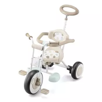 Трехколесный велосипед Ides Natural Trike с подставкой для ног, толкателем и защитной дугой для детей и малышей [официальный] Step, (Винни Пух)