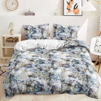 Трехкомпонентное пододеяльник розово-фиолетового градиентного цвета, двухкомпонентный постельный комплект 135 * 200 (two-piece set) 90g