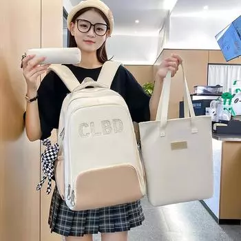 Трехкомпонентный студенческий школьный рюкзак для кампуса, рюкзак большой емкости для мальчиков и девочек красный