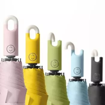 Трехкратный круглый зонт с замком, самооткрывающийся закрывающийся зонт, брелок, зонтик, виниловый анти-ультрафиолетовый зонт, солнцезащитный зонт