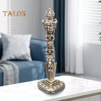 Трехликий латунный пестик Ваджра, резная буддийская статуэтка с пестиком Пхурба, металлическая статуэтка, украшение для домашнего офиса, рабочего стола, орнамент 1pc