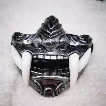 Трехмерная и отчетливая красная маска Хання, маска Но в японском стиле для костюмированной вечеринки в стиле Но, аксессуары для вечеринки на Хэллоуин