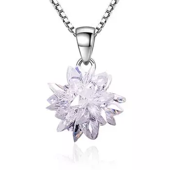Трехмерная кристальная снежинка посеребренное украшение ожерелье кулон женский ледяной циркон кулон