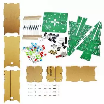 Трехмерная мигающая светодиодная рождественская елка PCB 3 цвета Electronic Fun Suite Suite And Housings
