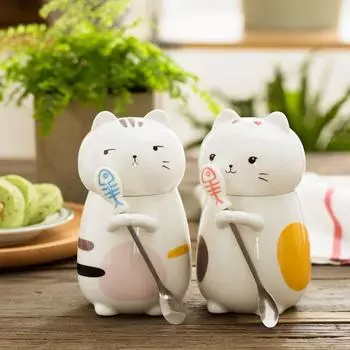 Трехмерная мультяшная кружка для моделирования, кружка с котом, домашняя керамическая чашка, кофейная чашка, чашка для молока, чашка для завтрака