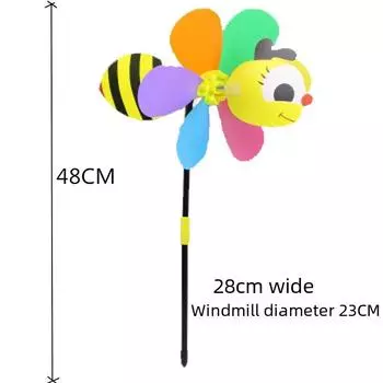Трехмерная мультяшная ветряная мельница с пчелой и золотой рыбкой с блестками - Горячий товар 50 x 29 cm