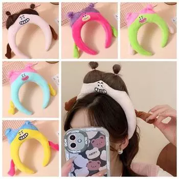 Трехмерная плюшевая повязка на голову, мультяшная забавная повязка для волос, забавная уродливая кукла, обруч для волос, леди жёлтый