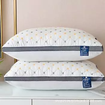 Трехмерная стеганая вышивка, компрессионная подушка, высокоэластичная, пушистая, мягкая, для взрослых, средняя и высокая подушка 48*74