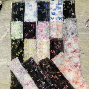 Трехмерная вышивка кружева лазерная бабочка сетка бабочка своими руками вышитая ткань сетчатая ткань кружевная ткань 130*90cm