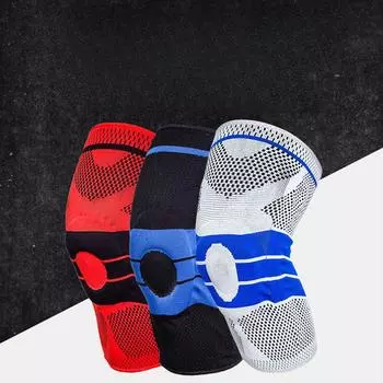 Трехмерное 3D вязание защитное снаряжение для верховой езды на открытом воздухе, спортивные наколенники, противоскользящая пружинная поддержка, амортизирующая наколенница M