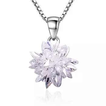 Трехмерное ожерелье с подвеской «Кристаллический снег», модное и элегантное ожерелье с подвеской, Женский кулон из циркона «Ледяной цветок».