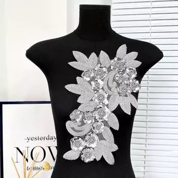 Трехмерные цветы аппликация на одежду элегантные нашивки на одежду вечернее платье