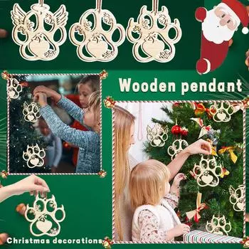 Трехмерные деревянные бирки для собак и кошек, украшения из древесной стружки золотой