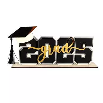 Трехмерные деревянные праздничные украшения для выпускного сезона 2025 года Подарки на выпускной сезон One Size чёрный