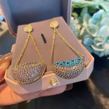 Трехмерные именные серьги в виде арбуза, двухсторонние серьги из цельного циркония Heavy Industrial, красочные серьги в виде фруктов. жёлтый