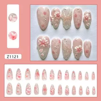 Трехмерные линии ледяного цветка, растушевка, постепенный переход, темпераментный, милый и универсальный, съемная носимая броня, 24 штуки