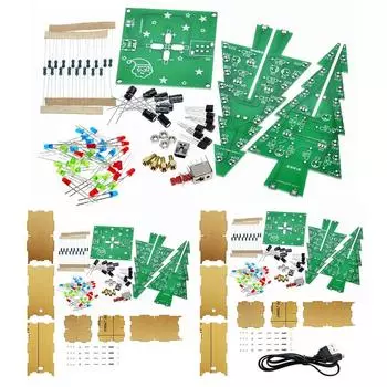 Трехмерные наборы для украшения рождественской елки своими руками, 3D RGB светодиодная мигающая рождественская елка, набор для самостоятельного изготовления, для обучения пайке