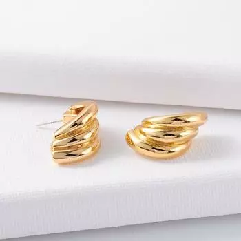 Трехмерные серьги-гвоздики с тремя кругами, нерегулярный металл 925 пробы, холодный ветер, геометрический дизайн, серьги-гвоздики, новая мода золотой