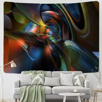 Трехмерный гобелен с туннелем пространства-времени, настенный гобелен с геометрическими линиями, хиппи, богемный волшебный загадочный декор для гостиной 95x70CM